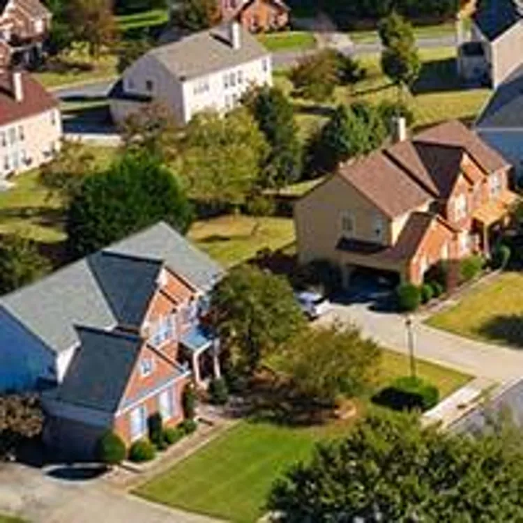 aerial view of neighborhood