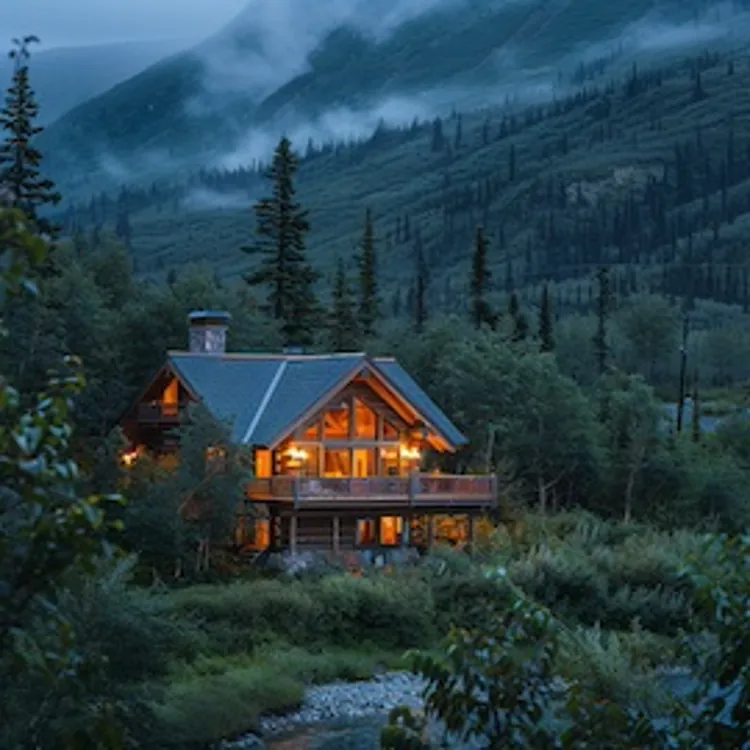 a house in the middle of a forest