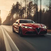 red sedan on the road