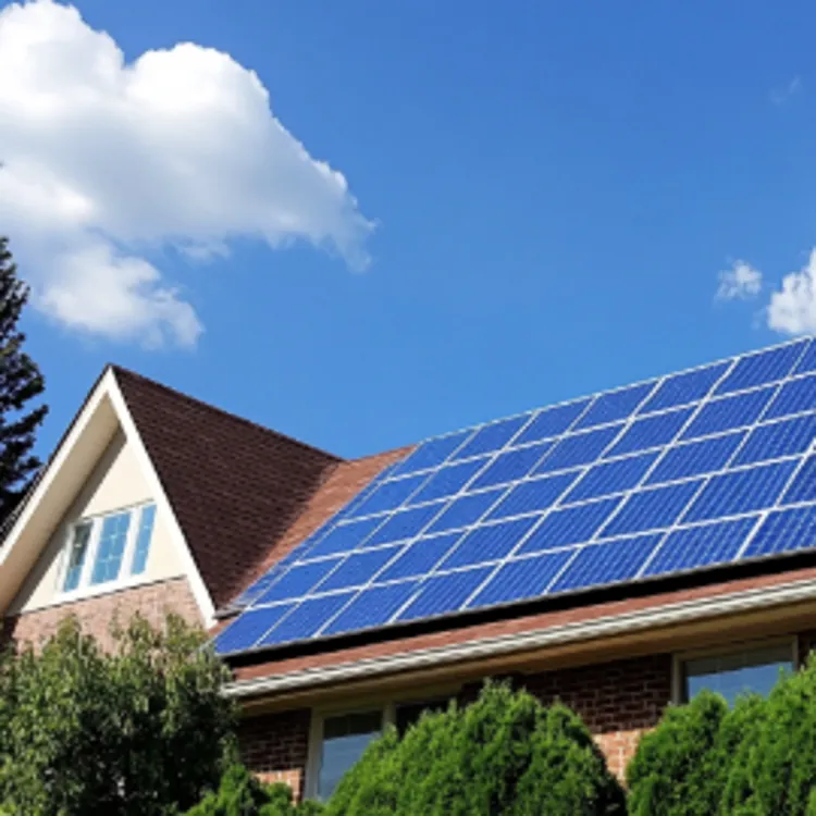 a house in Kentucky with solar panels on the roof