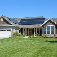 minnesota home with large front lawn and solar panels on the roof