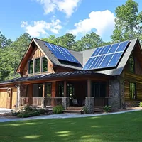 a north carolina home with solar panels on the roof