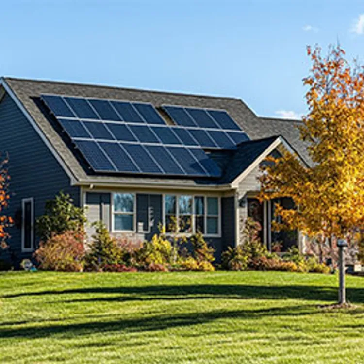 home in wisconsin with solar panels installed on the roof
