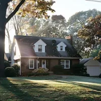 a house with a big lawn