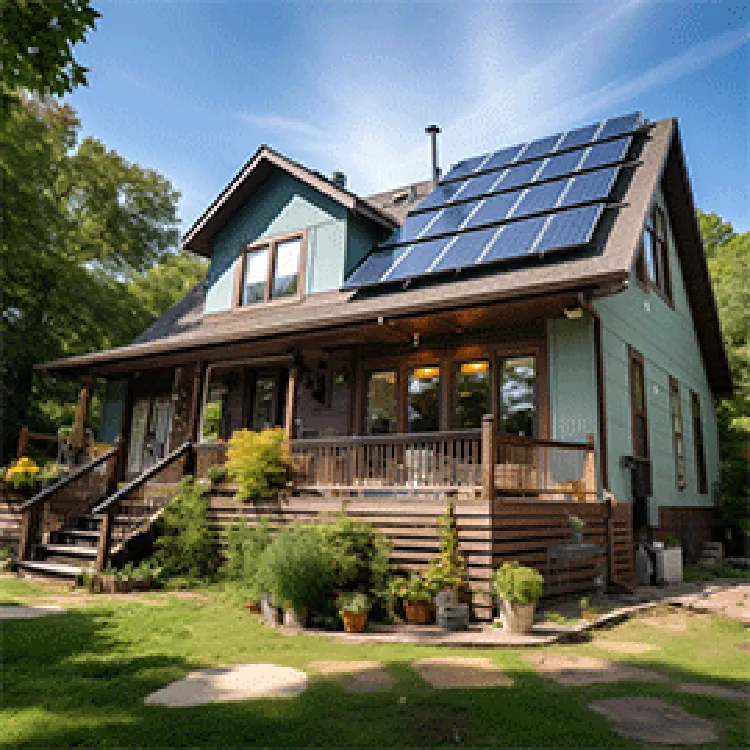 house with solar panels