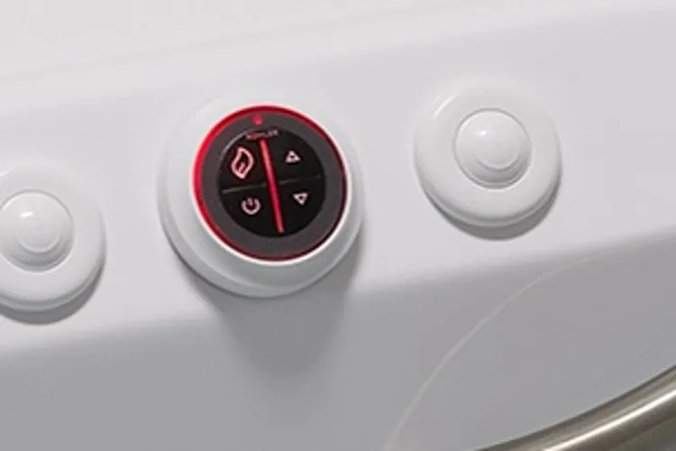settings dial on a walk in bathtub