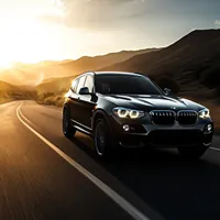 black suv on the road