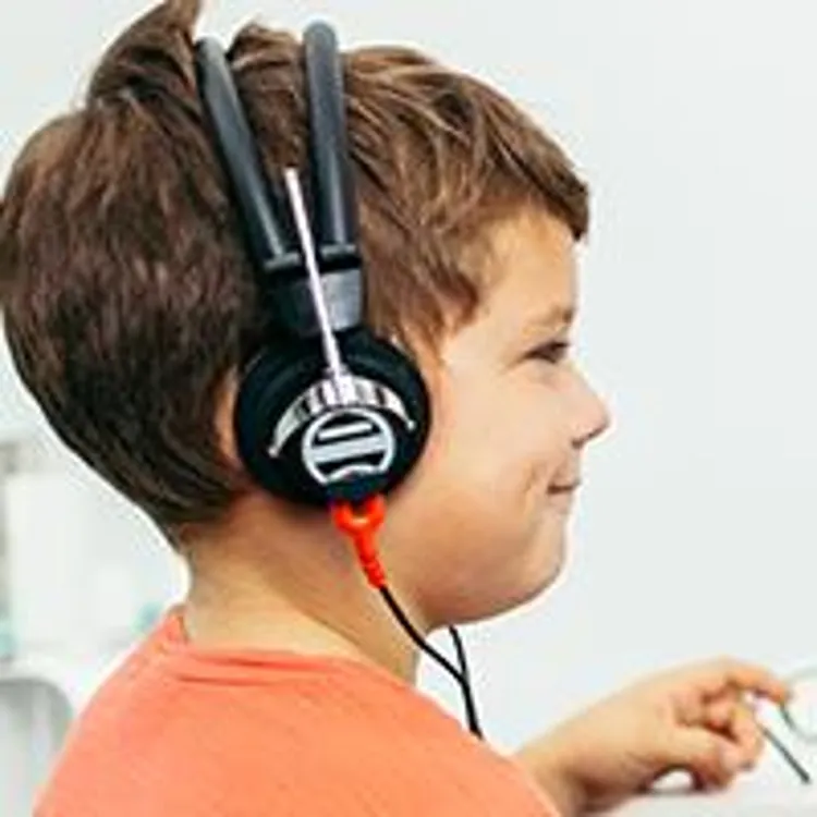 boy getting hearing test