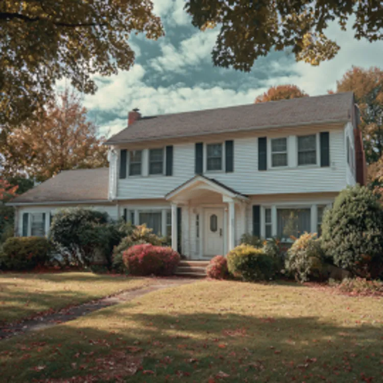 a two-story home with big front yard