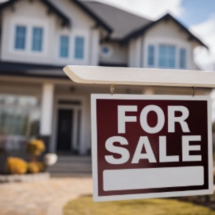 a for sale sign in front of a house