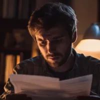 a man reading some documents