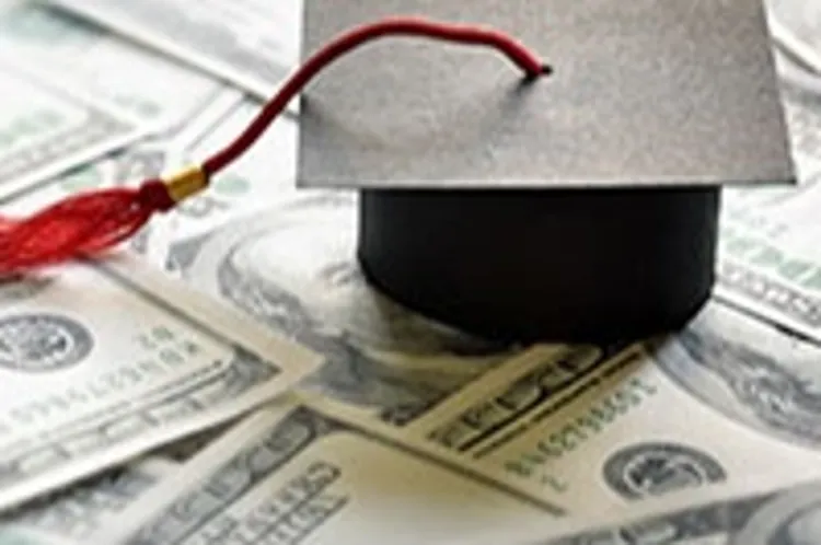 Graduation Cap on a Pile of Money