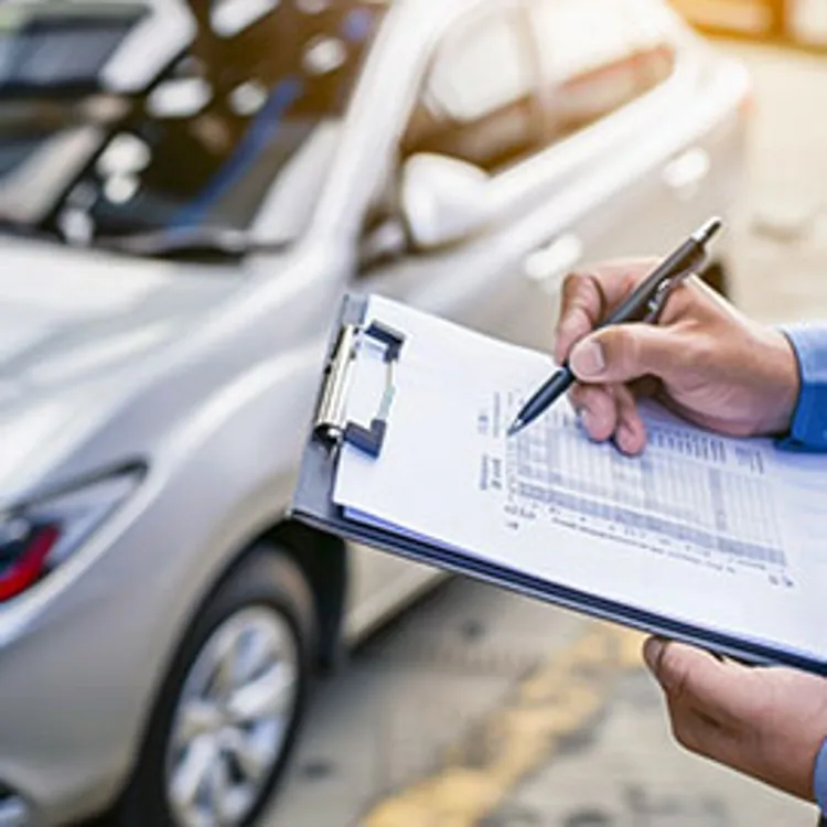 car being inspected