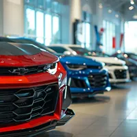 cars displayed in a dealership