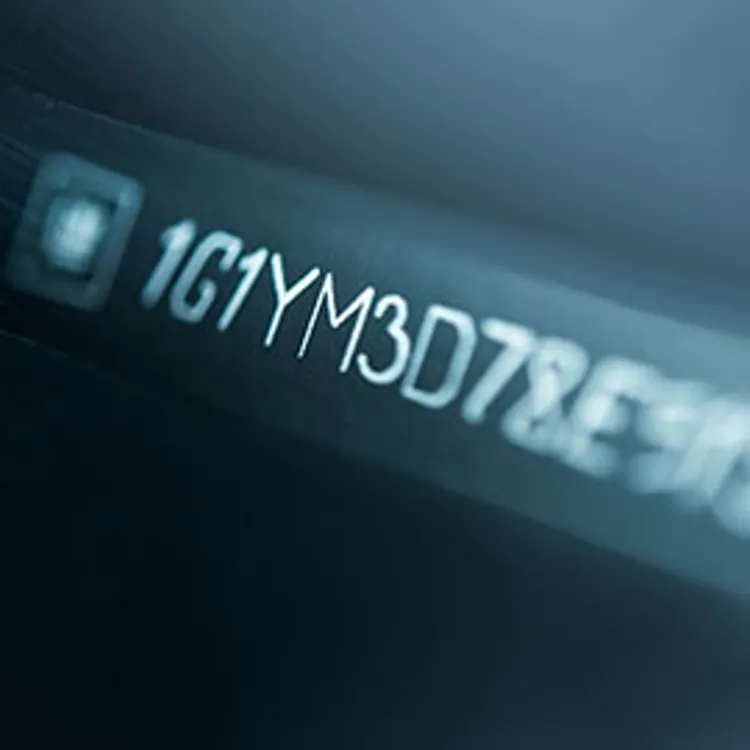 close up of vehicle identification number under the windshield