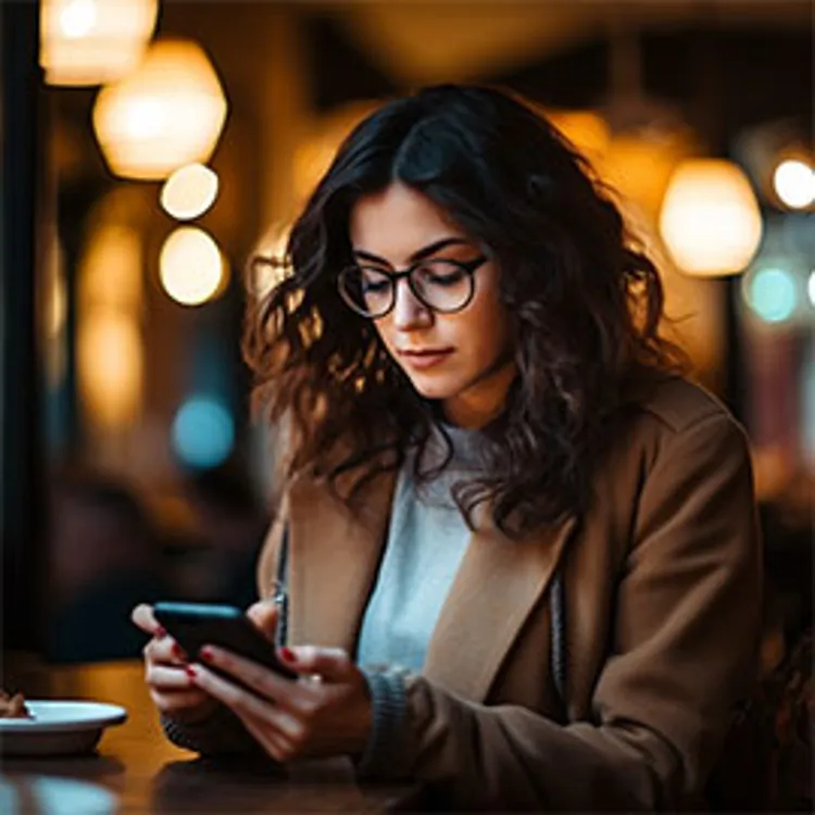 woman holding a cell phone