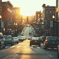 an avenue in an urban area