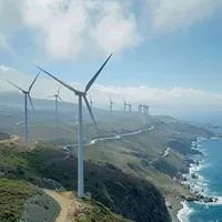 wind energy turbines on coastal area