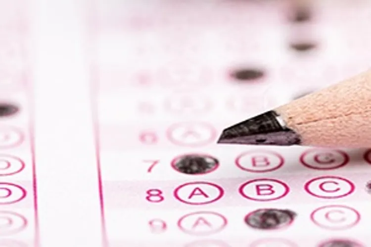 pencil sitting on an exam