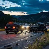 multiple car accident in a colorado road