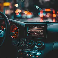 car stereo at dashboard
