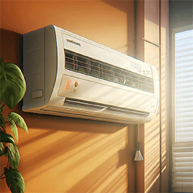split-type airconditioner hanged on the wall