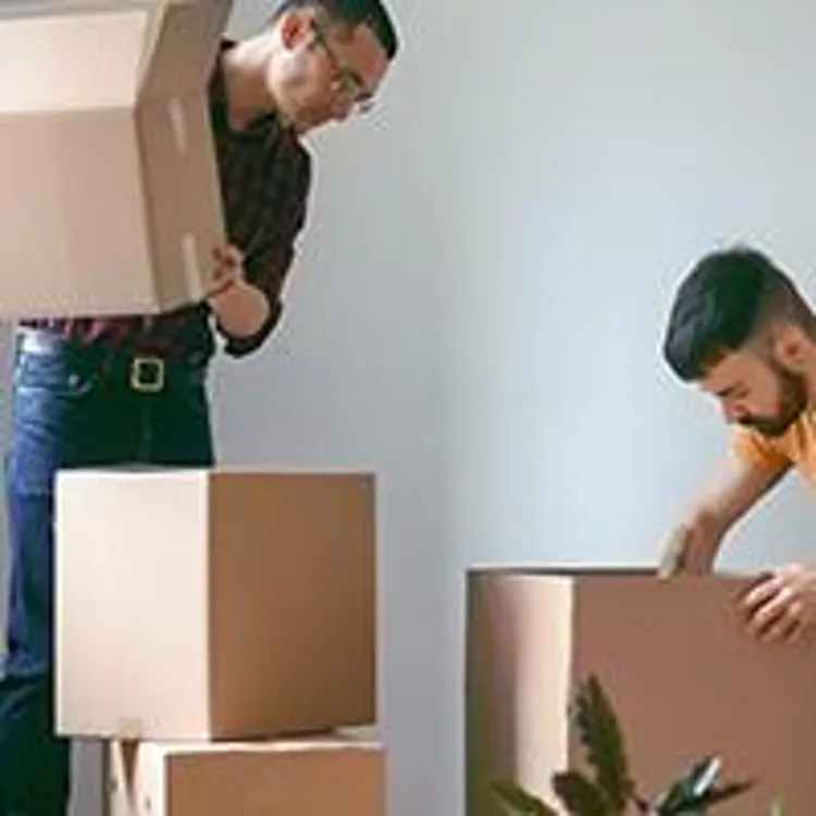 couple packing boxes