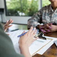 credit counselor talking to a client