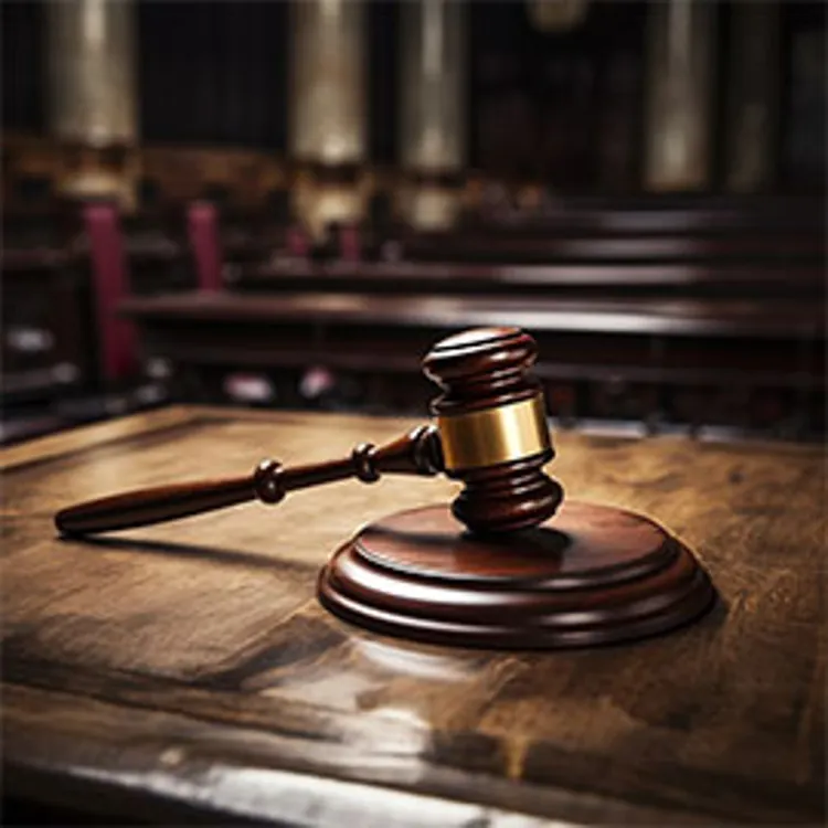 gavel on a table