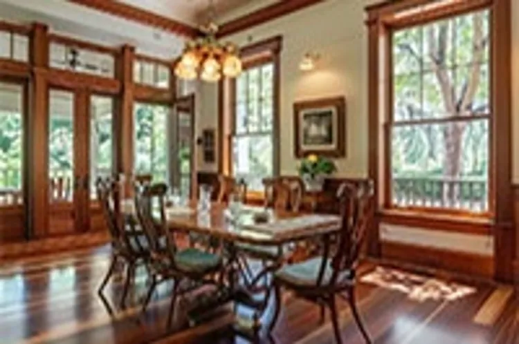 dining room with polished hardwood flooring