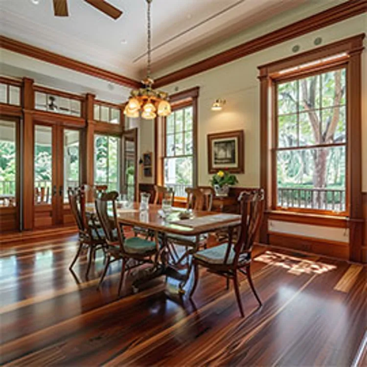 dining room with polished hardwood flooring