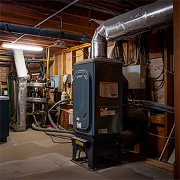 image showing a furnace in a basement