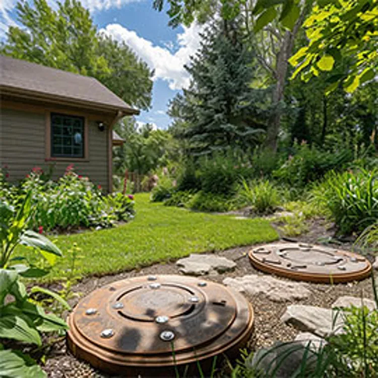 septic tanks in the backyard of a home