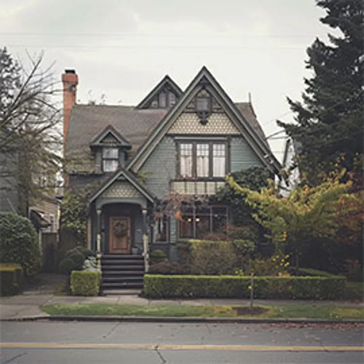 country home with large windows