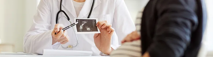 doctor pointing at ultrasound