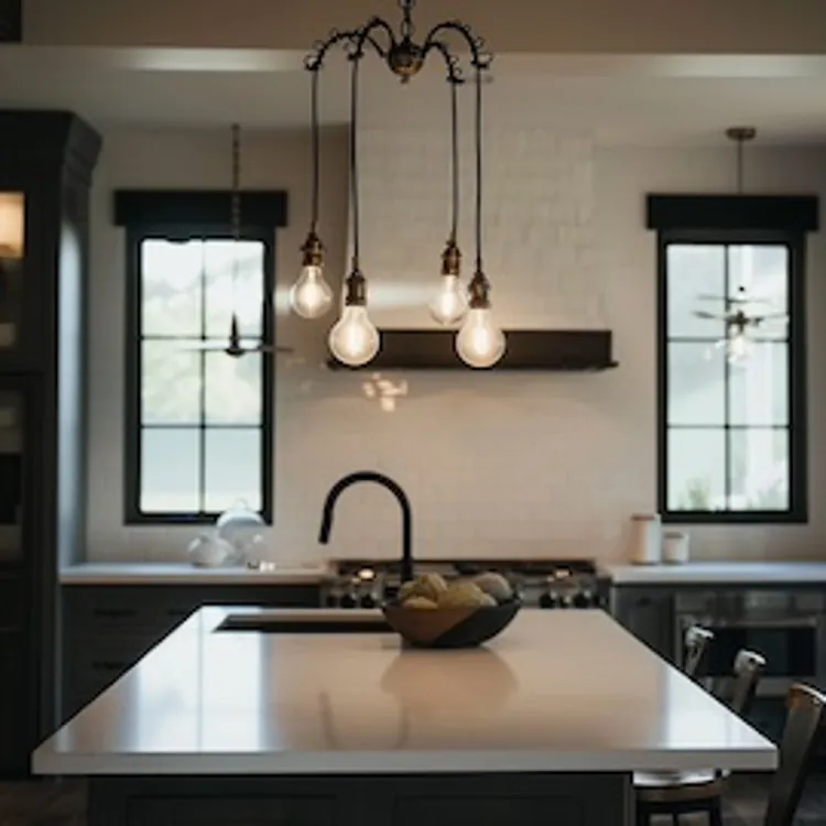a lighting fixture in the kitchen