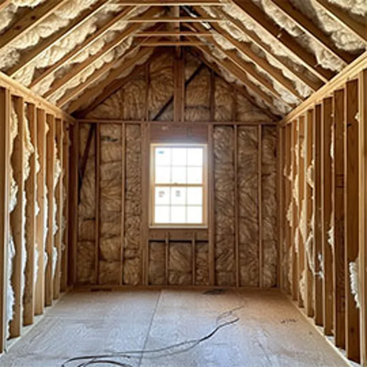 wall insulation materials in a house under construction