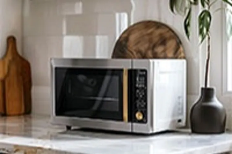 microwave sitting on a counter