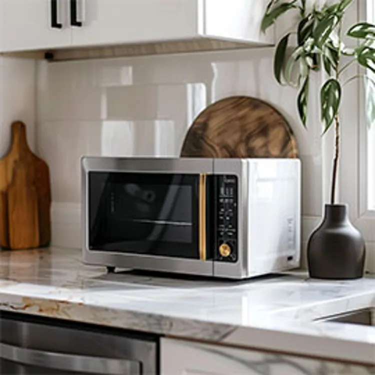 microwave sitting on a counter