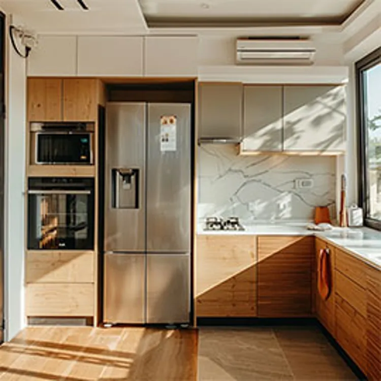 stainless steel refrigerator in a kitchen