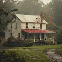 a home with water damaged outside walls and roof