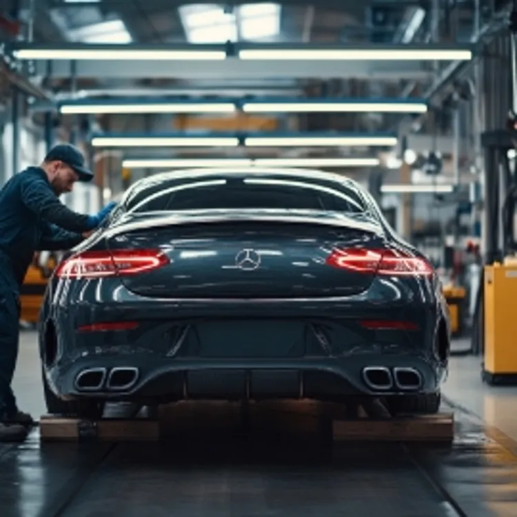 a mechanic inspecting a car