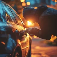 someone trying to pick a car door lock