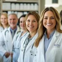 some doctors lined up diagonally