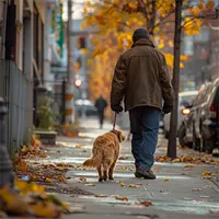 man walking his dog