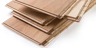 stack of engineered wood flooring boards