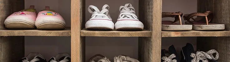 wooden shoe shelves