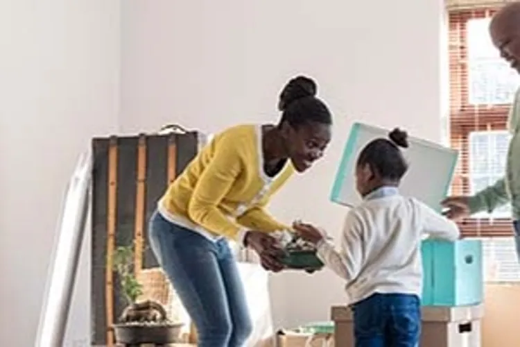 family moving into their new home