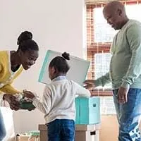 family moving into their new home