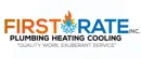 First Rate Plumbing Heating and Cooling brand logo